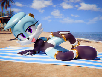 anthro beach blue_body clothing female looking_at_viewer outside purple_eyes solo swimwear tongue tongue_out ganondork sega sonic_the_hedgehog_(series) fan_character sammy_the_seal mammal marine pinniped seal 3d_(artwork) 4:3 absurd_res digital_media_(artwork) hi_res
