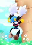 anthro black_body black_fur clean_diaper clothed clothing diaper eyes_closed falling fur happy multicolored_body multicolored_fur outside smile solo two_tone_body two_tone_fur wearing_diaper white_body white_fur sir-dancalot bandai_namco klonoa_(series) pac-man_(series) klonoa pac-man domestic_cat felid feline felis mammal alternate_version_at_source hi_res