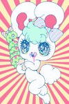 alternative_fashion ambiguous_gender anthro big_eyes chibi chibifur duo ear_bow fairy_kei feral fluffy fluffy_tail food food_on_face fur glistening glistening_eyes green_hair hair handpaw heart_eyes heart_symbol hindpaw imminent_vore j-fashion kemono multicolored_eyes nude pattern_background paws pink_tongue rabbit_ears scut_tail short_tail simple_background superflat tail tongue tongue_out white_body white_fur yurie_sekiya food_creature ice_cream_creature lagomorph leporid mammal rabbit reptile scalie snake 2:3 colorful_theme pastel_theme