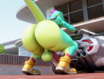 anthro anus ass_clapping balls big_butt butt car clothing crouching day footwear footwear_only genitals green_body huge_butt humanoid_genitalia looking_back low-angle_view male mostly_nude multiple_angles music presenting presenting_hindquarters shaking_butt shoes shoes_only solo tail twerking vehicle maximumuwu epic_games fortnite lizzik_(fortnite) lizard reptile scalie 3d_(artwork) 3d_animation 4:3 animated blender_(artwork) digital_media_(artwork) loop short_playtime sound webm