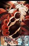 anthro belly blush claws feet foot_focus fur grin male musclegut muscular nipples nude pawpads pecs red_body red_fur smile striped_body striped_fur stripes text toe_claws mozukuzanmai crave_saga remaias_(crave_saga) felid mammal pantherine tiger absurd_res comic hi_res japanese_text