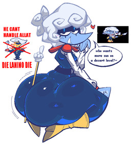 big_butt blue_body blue_clothing blush blush_lines boots butt butt_focus clothed clothed_female clothed_humanoid clothed_male clothing cloud_hair dialogue eyelashes eyeliner eyeshadow female female_humanoid flirting footwear freckles hair half-closed_eyes heart_symbol holding_object_with_butt huge_butt kneeling long_sleeves looking_at_viewer looking_back looking_back_at_viewer makeup male male_humanoid motion_lines narrowed_eyes seductive shoes simple_background solo speech_bubble talking_to_viewer text thick_thighs tied_hair tight_clothing white_background wide_hips yellow_boots yellow_clothing yellow_footwear xexeezy deltarune undertale_(series) elnina_(deltarune) lanino_(deltarune) bovid caprine darkner elemental_creature elemental_humanoid humanoid mammal sheep 2025 colored digital_media_(artwork) english_text shaded unavailable_at_source