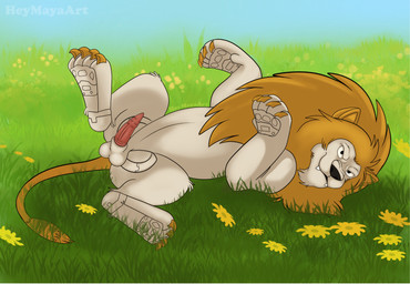 4_toes animal_genitalia animal_penis balls erection feet feline_genitalia feline_penis feral genitals grass_field looking_at_viewer lying machine male on_back penile_spines penis solo toes heymayaart beast_wars_ii hasbro takara_tomy transformers transformers:_beast_wars lio_convoy felid lion mammal pantherine robot hi_res