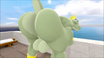 anthro balls big_butt butt crown genitals green_body headgear male nude outside presenting presenting_hindquarters red_eyes shaking_butt sky solo twerking water charzcavern king_tangu crocodilian reptile scalie 16:9 2022 3d_(artwork) 3d_animation animated digital_media_(artwork) hi_res loop no_sound short_playtime source_filmmaker_(artwork) webm widescreen