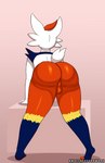 anthro balls butt feet genitals male perineum rear_view solo thick_thighs knotsafefurrwork nintendo pokemon cinderace generation_8_pokemon pokemon_(species) hi_res