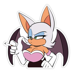 anthro armor big_breasts bodysuit breastplate breasts cigarette cleavage clothed clothing female green_eyes hair skinsuit solo tight_clothing white_hair wings corythec sega sonic_the_hedgehog_(series) rouge_the_bat bat mammal 1:1 hi_res