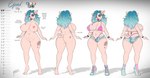 anthro back_boob big_breasts bikini blue_eyes blue_hair breasts clothed clothing curvy_figure ear_piercing ear_ring exposure_variation facial_piercing female fishnet_clothing fishnet_topwear genitals hair highlights_(coloring) hoop_ear_ring industrial_piercing lips looking_at_viewer navel navel_piercing nipple_outline nipples nose_piercing nude nude_anthro nude_female piercing pink_bikini pink_body pink_clothing pink_highlights pink_nipples pink_skin pink_swimwear pussy red_lips ring_piercing septum_piercing simple_background skimpy solo standing swimwear tail text topwear two-piece_swimsuit wedge_(footwear) wide_hips yuureikun opal_(yuureikun) domestic_pig mammal suid suina sus_(pig) 2024 english_text hi_res model_sheet