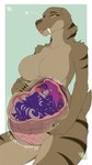 absurd_res allsonwa anthro canid canine digestion_noises eupelycosaur fangs female female_pred fox fur gorgonopsid hi_res larger_pred male male/female mammal oral_vore poojawa purple_body purple_fur sabertooth_(anatomy) size_difference smaller_prey synapsid teeth therapsid vore