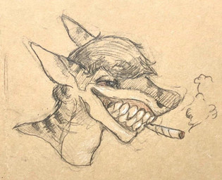 anthro blue_eyes blunt drugs ears_back hair looking_forward male marijuana pivoted_ears smile smoke smoking smoking_marijuana solo teeth teeth_showing reynard_goodfellow aquatic fish shark headshot_portrait portrait