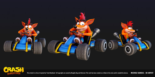 4_fingers anthro arms_bent black_background black_eyes black_nose blue_bottomwear blue_clothing blue_shorts bottomwear brown_clothing brown_footwear brown_gloves brown_handwear brown_inner_ear brown_shoes clenched_teeth clothed clothed_anthro clothed_male clothing driving driving_kart eyebrows facial_markings fingers footwear fur gloves hair handwear head_markings kart light looking_down male male_anthro markings mohawk orange_body orange_fur red_hair shirtless_anthro shirtless_male shoes shorts simple_background sitting solo tan_markings teeth text thick_eyebrows vehicle yellow_body yellow_fur michele_garzia activision crash_bandicoot_(series) crash_team_racing_(series) crash_bandicoot bandicoot mammal marsupial 2024 3d_(artwork) absurd_res artist_name blender_(artwork) digital_media_(artwork) english_description english_text hi_res lighting marmoset_toolbag_(artwork) shaded substance_painter_(artwork)