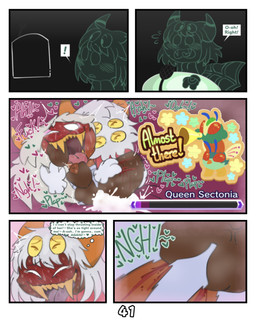 2_horns bite biting_hand blood blush bodily_fluids cum dark_body dark_skin dialogue duo female floating_hands gameplay_mechanics genital_fluids grey_hair gui hair health_bar horn male male/female onomatopoeia profanity scratch_mark sharp_teeth sound_effects speech_bubble sweat teeth text thought_bubble tremble_spikes unusual_anatomy unusual_eye_placement kittipaws kirby:_triple_deluxe kirby_(series) nintendo queen_sectonia_(original_form) taranza arachnid arthropod spider spidr absurd_res comic english_text hi_res