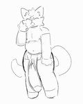 anthro arm_warmers armwear big_penis clothed clothing genitals huge_penis humanoid_genitalia humanoid_penis hyper hyper_genitalia hyper_penis legwear male partially_clothed penis solo stockings blankitty felid feline mammal