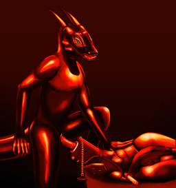 ambiguous_gender anthro anthro_on_anthro anthro_penetrated anthro_penetrating anthro_penetrating_anthro bdsm blindfold bound chain clothing collar dominant dominant_male duo easy_access fellatio forced gag gimp_mask hood horn latex latex_clothing latex_skinsuit lying male male/ambiguous mask master on_back oral penetration penile posture_collar sex skinsuit slave standing submissive submissive_ambiguous tail tight_clothing yellow_eyes mitokep mythology dragon mythological_creature mythological_scalie scalie 2018