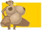 4_toes anthro anthrofied areola belly big_belly big_breasts bodily_fluids breasts brown_areola brown_body brown_fur brown_nipples crouching feet female fur genitals hand_on_hip huge_breasts looking_down nipples nude open_mouth pregnant pregnant_anthro pregnant_female pussy red_eyes solo spread_legs spreading sweat thick_thighs toes yellow_sclera gunbangjindog disney the_lion_king sarabi_(the_lion_king) felid lion mammal pantherine absurd_res hi_res