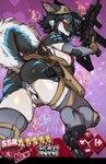 anal anal_penetration anthro anus areola aroused assault_rifle big_breasts black_body black_fur black_hair blush bodily_fluids breasts butt buttplug buttplug_in_ass buttplug_insertion clothed clothing digitigrade female fingering fingering_self fluffy fluffy_tail fur gacha_card gem genital_fluids genitals gun hair handgun heart_symbol holding_gun holding_object holding_ranged_weapon holding_weapon holster humanoid_genitalia humanoid_pussy jewel_buttplug looking_at_viewer looking_back masturbation mostly_nude multicolored_body multicolored_fur nude nude_anthro nude_female object_in_ass pawpads penetration plug_(sex_toy) plug_insertion pussy ranged_weapon rifle sex_toy sex_toy_in_ass sex_toy_insertion side_boob skindentation smile solo tactical_gear tail text two_tone_body two_tone_fur vaginal vaginal_fingering vaginal_fluids vaginal_masturbation weapon white_body white_fur avante92 seravyn canid canine canis mammal wolf absurd_res hi_res