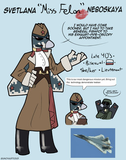 aircraft airplane anthro clipboard clothed clothing corset female hat headgear headwear holding_clipboard holding_object jet kiss_mark lingerie machine russian_flag solo text topwear tricorne vehicle bunchasticks su-47 su-57 sukhoi miss_felon_(bunchasticks) vlada_(bunchasticks) aeromorph living_aircraft living_machine living_vehicle english_text hi_res mixed_media