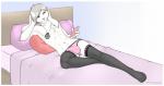 anthro bed bulge cellphone clothed clothing crossdressing detailed_bulge electronics femboy furniture genital_outline green_eyes grey_hair hair jewelry legwear lingerie looking_away male navel necklace on_bed panties pendant penis_outline phone pillow reclining smile solo stockings thigh_highs topless underwear accelo zack_(thezackrabbit) lagomorph leporid mammal rabbit 2015