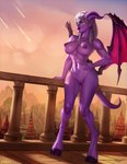 abs blizzard_entertainment breasts draenei evulchibi female genitals hi_res hooves horn humanoid mammal not_furry nude pussy solo warcraft winged_humanoid wings