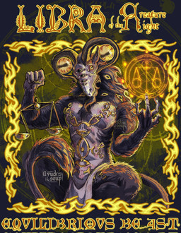 5_fingers anthro balance_scale fingers fur horizontal_pupils looking_at_viewer male multi_eye pupils solo tail yucksoup elden_ring elden_ring_nightreign fromsoftware libra_creature_of_night bovid caprine goat mammal digital_drawing_(artwork) digital_media_(artwork) hi_res watermark