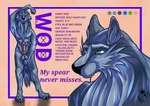 anthro canid canine canis claws deity erection genitals hand_on_balls knot male mammal model_sheet muscular muscular_anthro muscular_male odin_(disambiguation) paws penis pinup pose scar sharadin_(artist) solo wod woden wolf