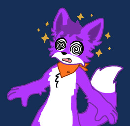 anthro dizzy fox_tail fur male purple_body purple_fur solo spiral spiral_eyes only_cats catswell felid feline mammal alpha_channel
