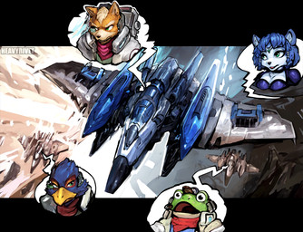 aircraft anthro arwing beak blue_body blue_fur blue_hair breasts clothed clothing cockpit feathers female flight_suit fur green_body group hair male open_mouth science_fiction space tongue topwear vehicle white_body white_fur heavyrivet nintendo rareware star_fox falco_lombardi fox_mccloud krystal_(star_fox) slippy_toad amphibian avian bird canid canine falcon falconid fox frog mammal toad_(frog) reaction_image
