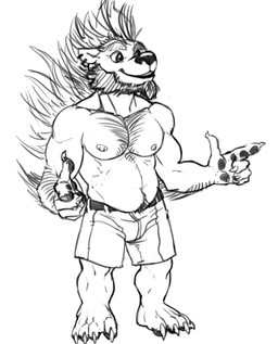 4_toes 5_fingers anthro arm_hair barefoot beard belt biceps big_eyes big_muscles big_pecs body_hair cheek_tuft chest_hair chin_tuft claws clothed clothed_anthro clothed_male clothing deltoids ear_piercing ear_ring eyebrows facial_hair facial_tuft feet fingers front_view gesture hand_gesture happy humanoid_hands looking_forward male male_anthro manly musclegut muscular muscular_anthro muscular_male nipples open_mouth open_smile pawpads pecs piercing plantigrade pointing pubes ring_piercing round_eyes short shorts_only simple_background smile solo standing stocky toes topless topless_anthro topless_male tuft white_background bristol zac_(bristol) bear hybrid mammal porcupine rodent 2017 digital_media_(artwork) full-length_portrait greyscale monochrome portrait sketch