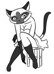 anthro bottomwear breasts chair cleavage clothed clothing female furniture simple_background skirt solo stefan_grosjean white_background smaggthesmug maeterlinck's_blue_bird tyltyl_and_mytyl's_adventurous_journey shanet domestic_cat felid feline felis mammal siamese greyscale monochrome