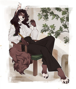 anthro barefoot barely_visible_pawpads biped bottomwear breasts claws clothed clothed_anthro clothed_female clothing countershade_toes feet female fingers front_view fully_clothed fully_clothed_anthro fully_clothed_female fur hair looking_at_viewer pants sitting smile solo tail teeth toeless_(marking) toes topwear bastika felid feline mammal 2026 digital_drawing_(artwork) digital_media_(artwork) hi_res