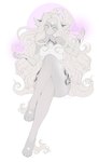 anthro breasts crossed_legs eyes_closed featureless_breasts female front_view grey_body hair long_hair magic_user mouth_closed nude solo sparkles white_body white_hair sonyan species_request absurd_res hi_res