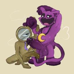 anthro big_penis bodily_fluids duo for_a_head genitals looking_at_another looking_pleasured male male/male nude nude_male penis purple_body ssatoh blushcrunch_studio dandy's_world mob_entertainment poppy_playtime roblox smiling_critters catnap_(poppy_playtime) rodger_(dandy's_world) felid feline mammal object_head toon_(dandy's_world) 1:1 crossover hi_res