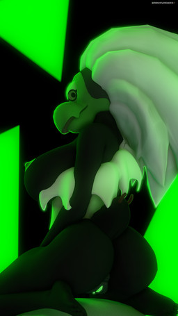 1_eye anus areola beak big_areola big_breasts big_butt black_body black_skin breasts bubble_butt butt curvy_figure feet female genitals glowing glowing_genitalia glowing_vulva green_eyes hair hourglass_figure huge_breasts huge_butt humanoid_feet kneeling long_hair looking_at_viewer looking_back nipples nude plantigrade solo text thick_thighs toes vulva wide_hips darkflash23 cartoon_network steven_universe centipeetle nephrite_(steven_universe) alien alien_humanoid corrupted_gem cyclops gem_(species) humanoid nephrite_(gem_species) 2022 3d_(artwork) 4k 9:16 absurd_res artist_name digital_media_(artwork) hi_res source_filmmaker_(artwork) watermark
