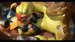 anthro armor barrel big_dom_small_sub big_penis bodily_fluids bottomwear bottomwear_down clothed clothing cum cum_on_face cum_on_penis deep_penetration deep_throat dominant dominant_male duo eyes_closed fellatio forced forced_oral fur game_over gameplay_mechanics genital_fluids genitals green_eyes half-closed_eyes hand_on_head hat headgear headwear interspecies kneeling knot knotted_penis larger_anthro larger_male lying male male/male male_penetrated male_penetrating male_penetrating_male muscular muscular_male narrowed_eyes on_back oral oral_penetration orange_body orange_fur pants pants_down partially_clothed penetration penile penis scarf sex size_difference smaller_male tail yellow_body springyfaze gunfire_reborn crown_prince_(gunfire_reborn) rogue_villain_(gunfire_reborn) domestic_cat felid feline felis lizard mammal reptile scalie 16:9 3d_(artwork) 3d_animation animated digital_media_(artwork) hi_res loop no_sound short_playtime webm widescreen