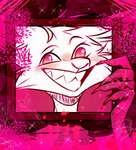 anthro clothing facial_tuft female fur gloves handwear head_tuft inner_ear_fluff leaf outline picture_frame pink_clothing pink_gloves pink_handwear pink_outline pink_pupils pupils rope shirt smile smiling_at_viewer solo sparkles sparkling_background sparkling_character teeth topwear tuft white_body white_ears white_eyes white_fur white_inner_ear_fluff white_nose epicfacepowwaa cc-by creative_commons canid canine fox mammal 2018 bust_portrait digital_drawing_(artwork) digital_media_(artwork) hi_res pink_theme portrait