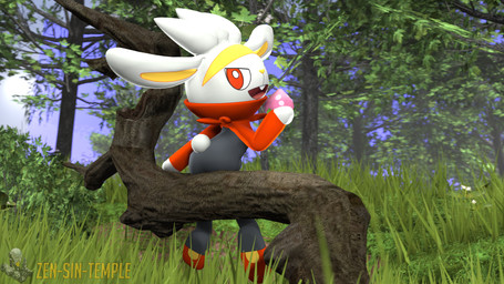 ambiguous_gender anthro solo zensintemple nintendo pokemon generation_8_pokemon pokemon_(species) raboot 16:9 3d_(artwork) digital_media_(artwork) hi_res source_filmmaker_(artwork) widescreen