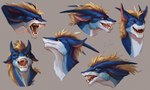 angry feral growling hair happy licking mane mane_hair regal tongue siberian-demon european_mythology mythology teryx teryx_commodore dragon mythological_creature mythological_scalie rain_dragon scalie western_dragon expression_sheet hi_res