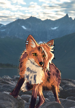 ear_piercing female feral forest fur hair looking_at_viewer mountain orange_body orange_fur outside photo piercing plant snow solo tan_body tan_fur tree water whiskers yellow_sclera foxes-radio canid canine fox mammal draw_over hi_res