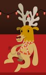 anthro antlers bondage_gear chest_strap chest_straps erection harness holidays horn male nude on_model solo spread_legs spreading suggestive_pose hunter-husky christmas olive_the_other_reindeer schnitzel_(olive_the_other_reindeer) deer mammal new_world_deer reindeer hi_res