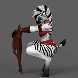 accessory anthro clothed clothing ear_piercing ear_ring female front_view hooves piercing rear_view ring_piercing side_view solo tail bambookat equid equine mammal zebra 1:1 3d_(artwork) 3d_animation animated digital_media_(artwork) hi_res no_sound short_playtime video zbrush_(artwork)