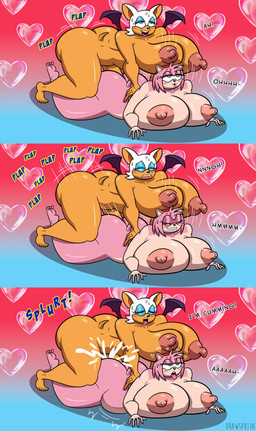 accessory ahegao ambiguous_penetration anthro areola bat_wings big_areola big_breasts big_butt big_penis bite biting_lip blush bodily_fluids bouncing_breasts bouncing_butt breast_jiggle breast_squish breasts bubble_butt butt butt_jiggle crossgender cum cum_inflation cum_inside dialogue duo erection eyelashes eyeliner eyeshadow feet female fingers ftg_crossgender fti_crossgender fur genital_fluids genitals green_eyes gynomorph gynomorph/female hair hair_accessory hairband heart_eyes heart_symbol huge_areola huge_breasts huge_butt inflation intersex intersex/female jiggling leaking leaking_cum looking_pleasured lying makeup membrane_(anatomy) membranous_wings motion_lines multicolored_body multicolored_fur nipples nude on_front open_mouth penetration penis pink_body pink_fur pink_hair plap sex short_hair short_tail simple_background sound_effects squish sweat tail tan_body tan_fur teal_eyes text thick_thighs toes tongue tongue_out two_tone_body two_tone_fur white_body white_fur white_hair wide_hips wings drawsputin sega sonic_the_hedgehog_(series) amy_rose rouge_the_bat bat eulipotyphlan hedgehog mammal 2023 absurd_res digital_drawing_(artwork) digital_media_(artwork) english_text hi_res