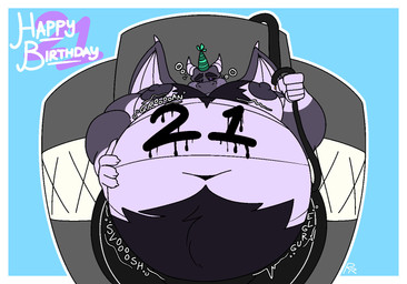 alcohol alcohol_inflation anthro beer beer_belly beer_inflation beer_keg beverage birthday bloated blue_background body_hair bodypaint bubble clothing drunk drunk_bubble hat headgear headwear inflation liquid_inflation male nipples painted_belly party_hat purple_nipples rumbling_stomach simple_background solo sound_effects substance_intoxication swelling text weight_gain randomheck randomrusso mythology victor_(randomrusso) dragon mythological_creature mythological_scalie scalie slime_dragon 2026 english_text