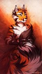 5_fingers anthro black_stripes fingers fur green_eyes hair male nude orange_body orange_fur smile solo striped_body striped_fur stripes white_body white_fur neotheta felid mammal pantherine tiger 2022 digital_media_(artwork) hi_res