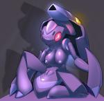 2014 anthro areola big_breasts breasts elpatrixf female generation_5_pokemon genesect genitals legendary_pokemon nintendo nipples nude pokemon pokemon_(species) pussy solo