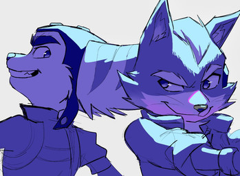 anthro clothing duo eyebrows fur headgear headwear inner_ear_fluff male smile striped_body striped_fur stripes tuft whiskers shira-hedgie nintendo ratchet_and_clank sony_corporation sony_interactive_entertainment star_fox fox_mccloud ratchet_(ratchet_and_clank) canid canine fox lombax mammal 2026