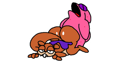 anthro big_butt bored butt duo female male sex simple_background sleeping superiorfox nickelodeon spongebob_squarepants patrick_star sandy_cheeks aquatic asterozoan eastern_grey_squirrel echinoderm grey_squirrel mammal rodent sciurid starfish tree_squirrel