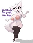 anthro areola big_areola big_breasts black_clothing black_latex black_legwear black_stockings black_thigh_highs breasts clothing crossgender dialogue digitigrade female fluffy fluffy_tail fur genitals hair huge_breasts latex latex_clothing latex_legwear latex_stockings latex_thigh_highs legwear looking_at_viewer mtf_crossgender nipple_dip nipples pink_nipples pussy simple_background solo standing stockings tail text thick_thighs thigh_highs thigh_highs_only toeless_legwear toeless_stockings toeless_thigh_highs white_body white_fur white_hair wide_hips foxgumie boy_kisser_(meme) silly_cat_(mauzymice) domestic_cat felid feline felis mammal 2025 english_text hi_res meme