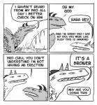 2014 absurd_res cave chestopher comic dialogue dragon english_text feral floccinaucinihilipilification hi_res horn humor male monochrome mythological_creature mythological_scalie mythology pun scalie simple_background speech_bubble squadrick text white_background wings