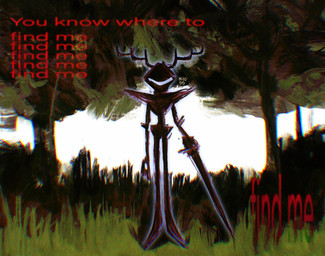 anthro armor black_body female forest grass horn melee_weapon outside plant solo sword text tree weapon miaogo deltarune undertale_(series) roaring_knight deer mammal new_world_deer reindeer 2025 english_text hi_res