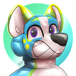 ambiguous_gender anthro glistening glistening_body inflatable latex permanent permanent_smile pool_toy smile solo sparklefur toy therazzdazzler11 african_wild_dog animate_inanimate canid canine canis domestic_dog living_inflatable mammal 1:1 hi_res