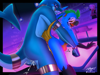 abdominal_bulge anal anal_penetration anthro bar_counter bartender being_watched belly bioluminescence bioluminescent_eyes blue_body blush bodily_fluids bracelet counter countershading cum cum_in_ass cum_inside duo eyewear facial_markings feathers femboy fist flustered furniture genital_fluids glasses glowing gold_(metal) gold_tooth gradient_background green_body green_hair hair head_markings humiliation jewelry jewelry_only looking_at_another looking_at_viewer looking_pleasured male male/male male_penetrated male_penetrating male_penetrating_male markings muscular muscular_male nervous nervous_smile on_table onomatopoeia orange_eyes penetration penile penile_penetration penis_in_ass piercing ponytail public public_exposure public_humiliation public_nudity public_sex raised_tail red_eyes round_glasses scrunchie sex simple_background smile smiling_at_viewer sound_effects table tail tail_feathers teeth text tremble_spikes voyeur watching_from_afar yellow_belly meatyr cupide_(yoshi04874) midas_(canadianwaltz) mitchell_(meatyr) aquatic ara_(genus) avian bird blue-and-yellow_macaw fish flamingo macaw neotropical_parrot parrot shark true_parrot 4:3 absurd_res hi_res signature